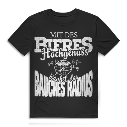 Lustiges Männer T-Shirt mit Spruch über Bier und Bierbauch zum Schmunzeln Black
