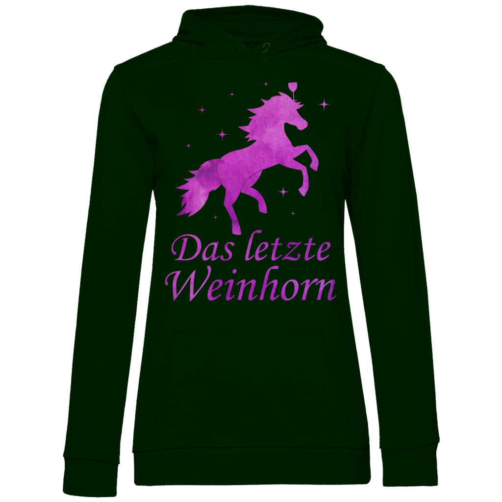 Das letzte Weinhorn - Prinzessin Aquarell - Damen Hoodie Forest Green