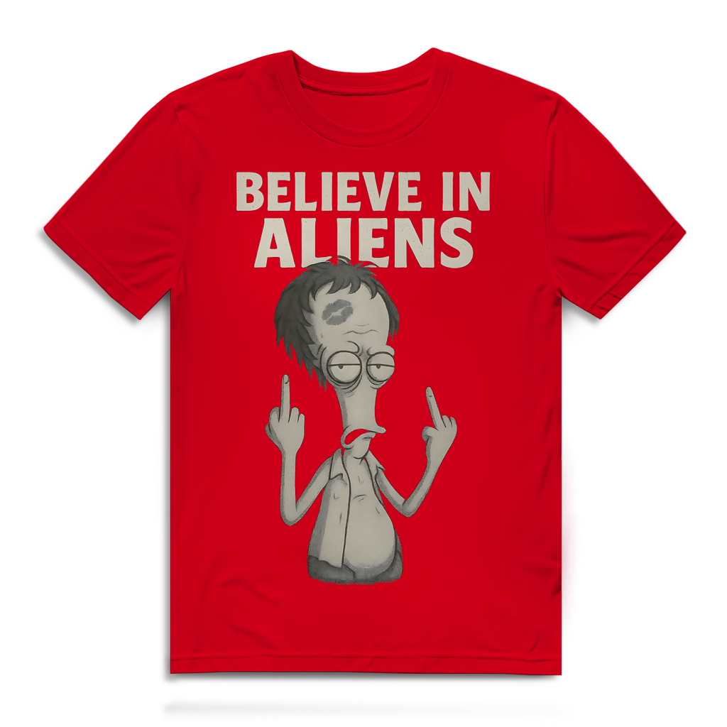 Roger Smith American Dad Believe in Aliens - Herren Premium Bio T-Shirt Red