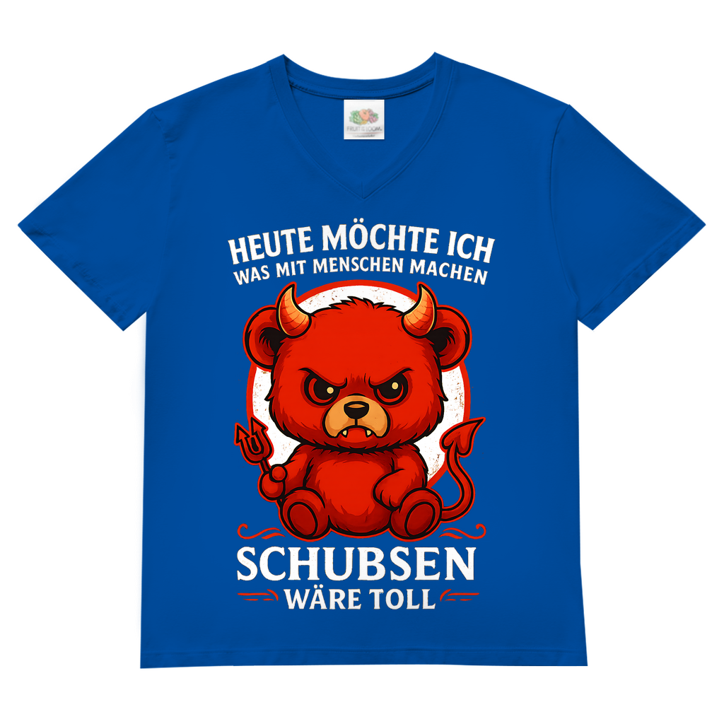 Heute möchte ich was mit Menschen machen Schubsen wäre toll Herren V-Neck T-Shirt Royal Blue