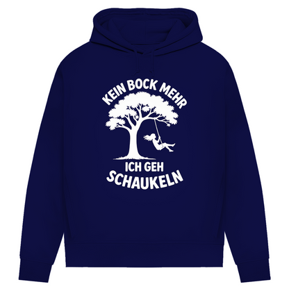 Damen Premium Bio Hoodie Kein Bock Mehr Ich Geh Schaukeln Navy Blue