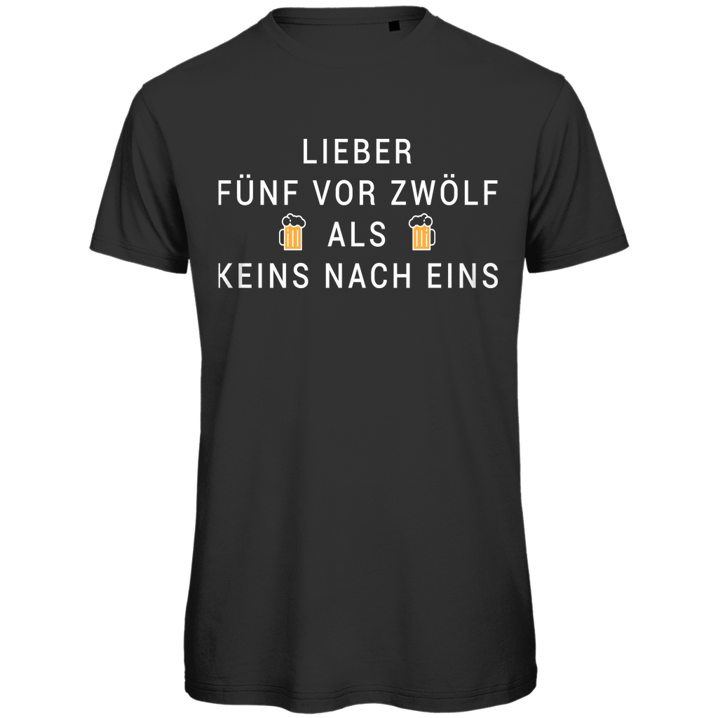 Lieber fünf vor zwölf als keins nach eins - Herren Premium Bio T-Shirt Black