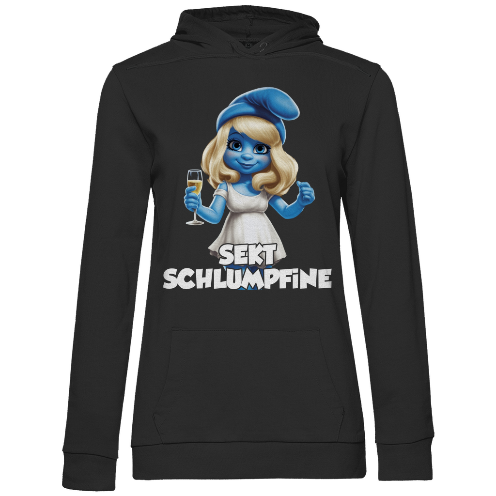Sekt Schlumpfine Grafik - Damen Hoodie Black