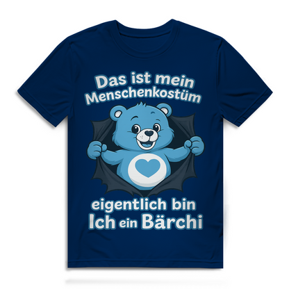 Herren Premium Bio T-Shirt Menschenkostüm eigentlich bin ich ein Bärchi Navy