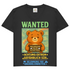 Damen V-Neck T-Shirt Wanted Glücksbärchi Wolkenland Extrem Gefährlich Süß Black