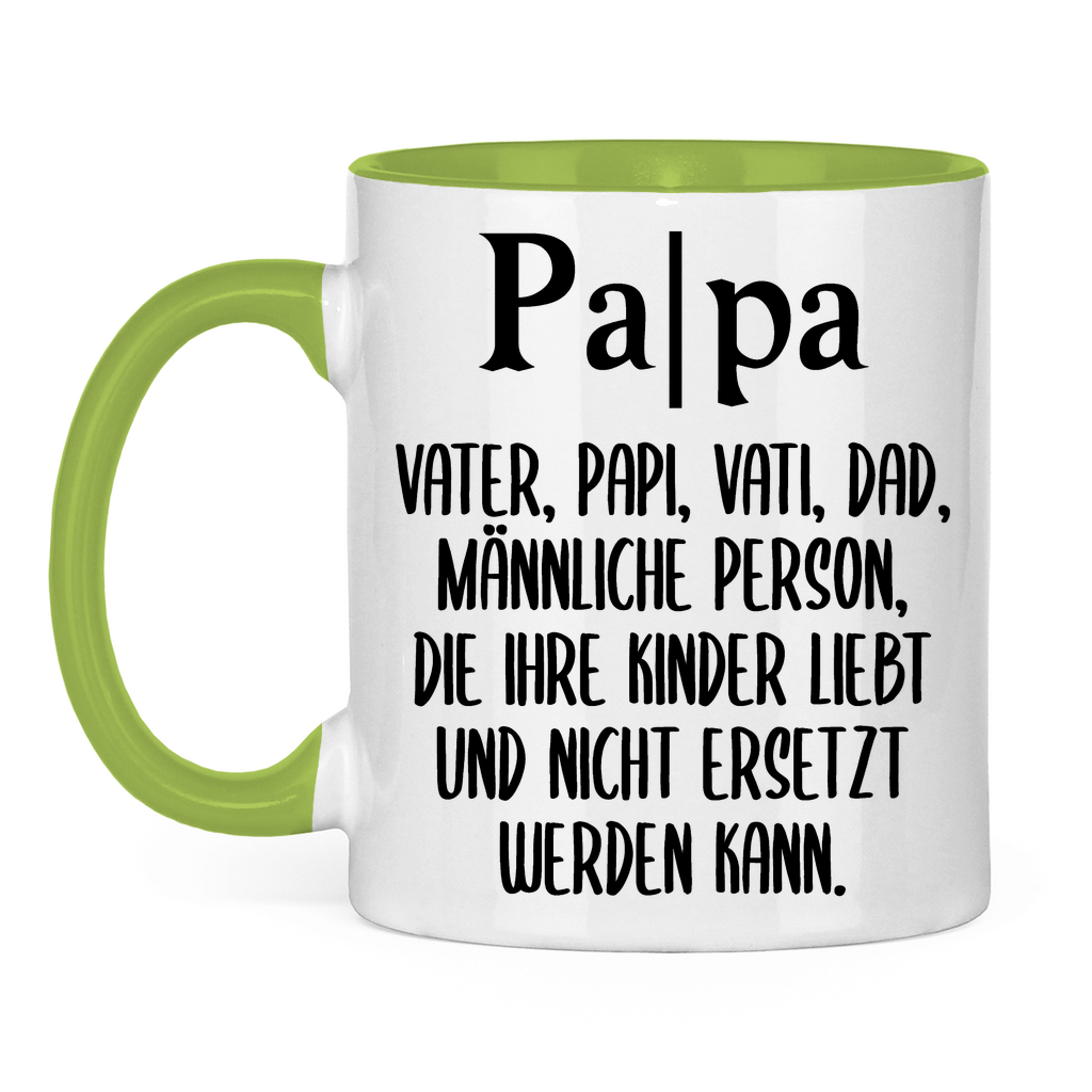 Papa Person die nicht ersetzt werden kann - Tasse zweifarbig