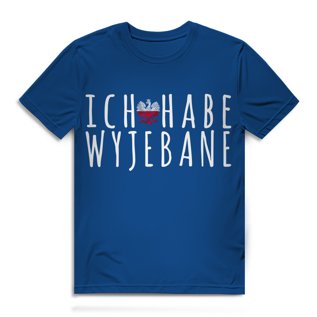 Wyjebane Shirt Männer – Lustiges Polska T-Shirt mit Spruch und polnischem Adler Royal Blue