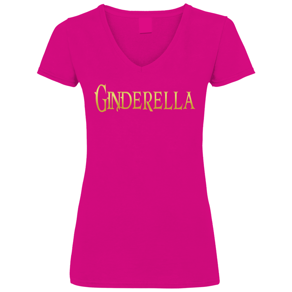 Ginderella - Prinzessin Gold - V-Neck Damenshirt
