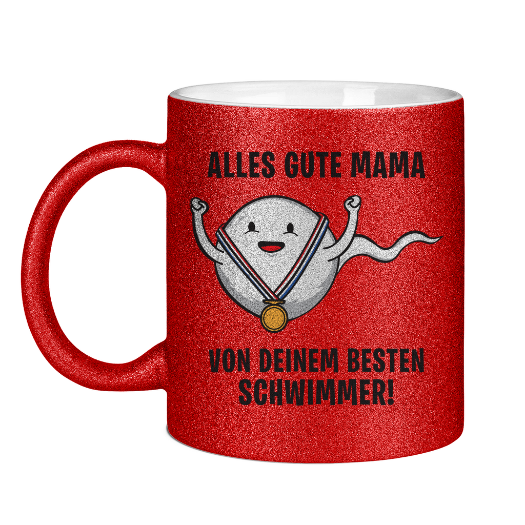 Alles gute Mama von deinem besten Schwimmer! - Glitzertasse