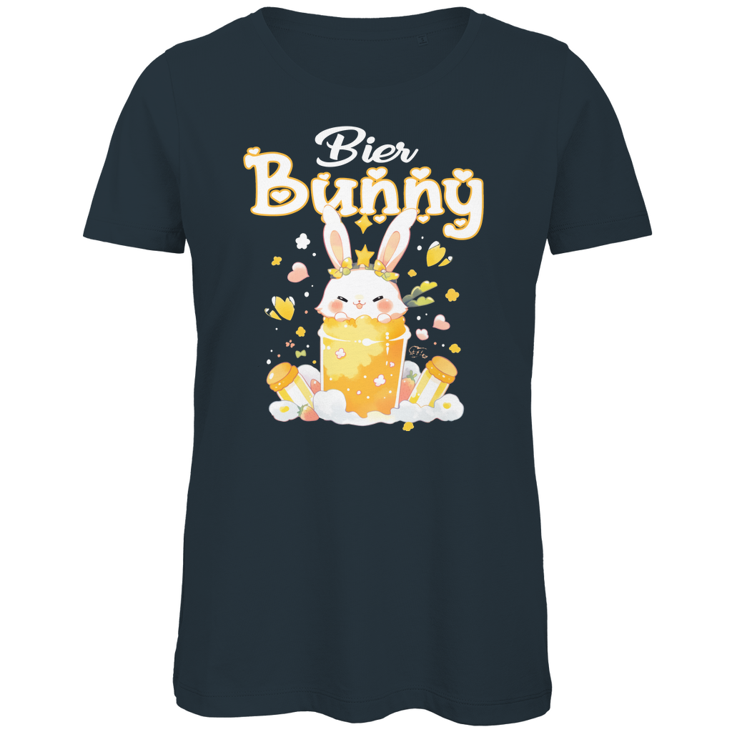 Bier Bunny Hase - Damen Premium Bio T-Shirt Dark Grey