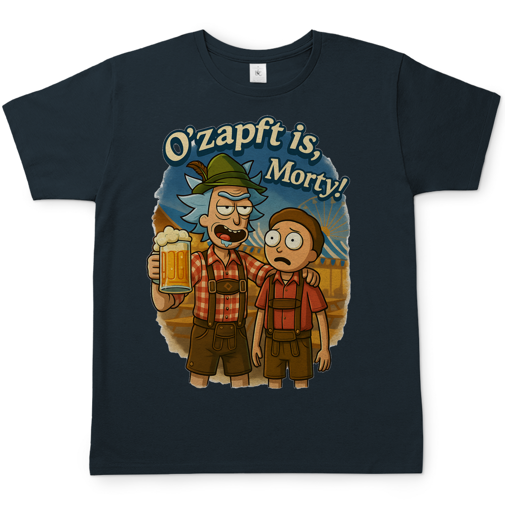 O´Zapft is Morty! Rick &amp; Morty Oktoberfest Bier - Herren T-Shirt Dark Grey Solid