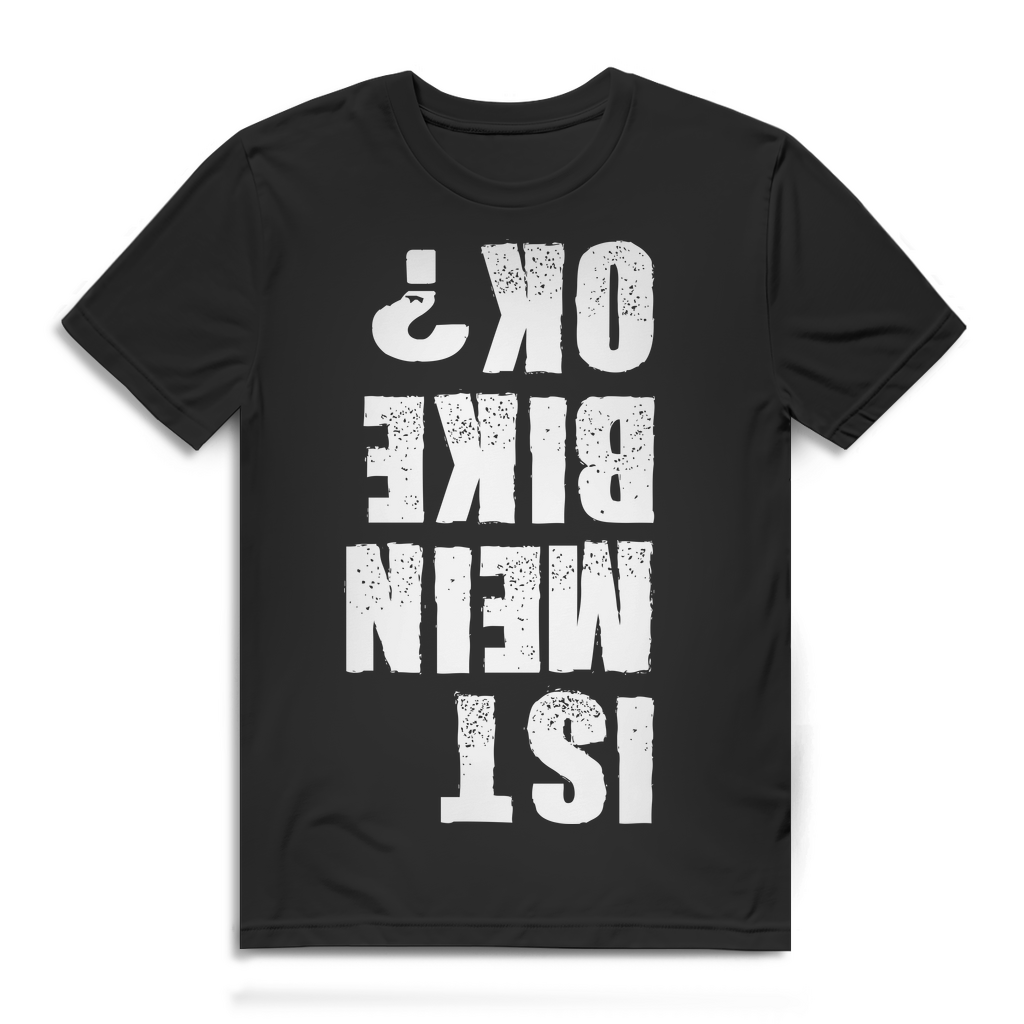 Herren T-Shirt Ist mein Bike ok MTB Sturz Shirt gespiegelter Text Black