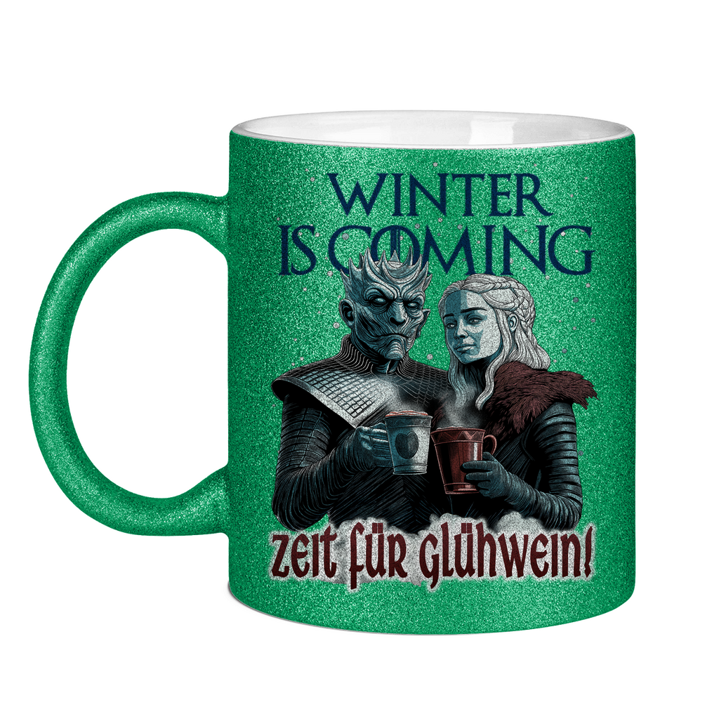 Winter is coming - Zeit für Glühwein - Glitzertasse