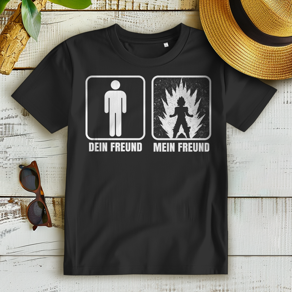 Damen T-Shirt Anime Freund Vergleich – Geschenk für Dragonball Fan Partnerin