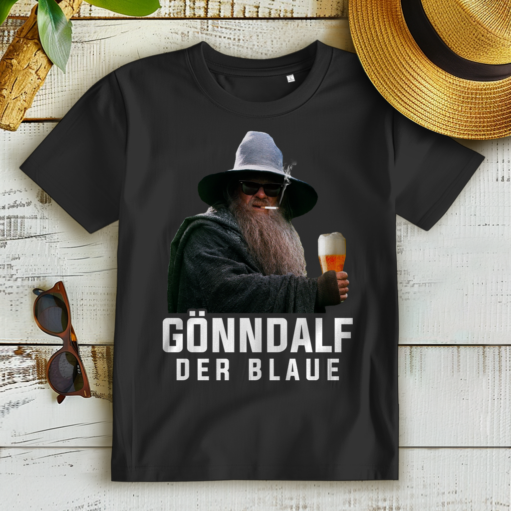 Gönndalf der Blaue der Herr der Ringe Gandalf HDR - Damen Premium Bio T-Shirt Schwarz