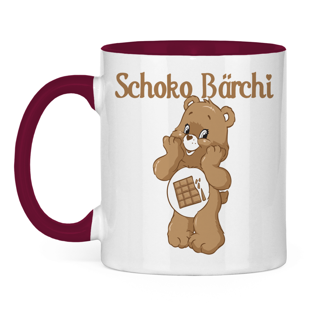 Schoko Bärchi - Glücksbärchi - Tasse zweifarbig Burgundy