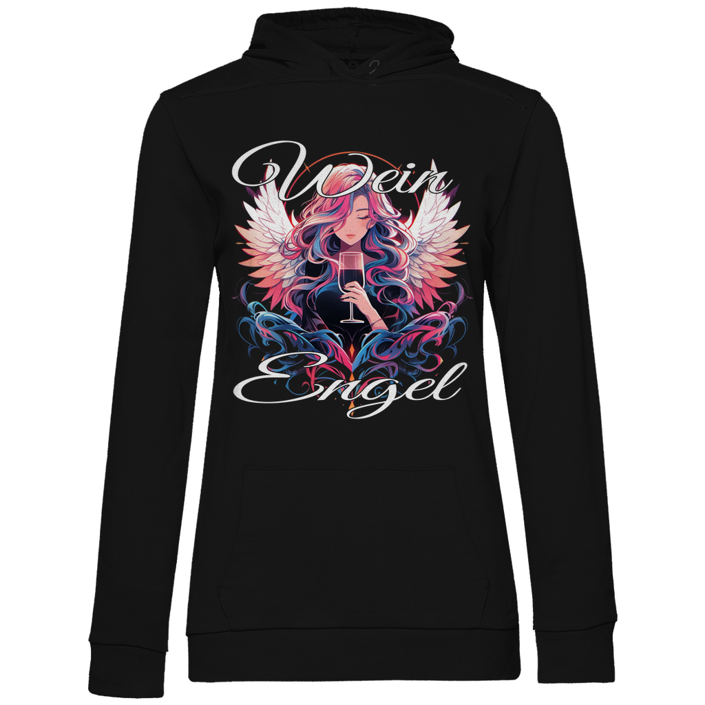 Wein Engel - Damen Hoodie Black