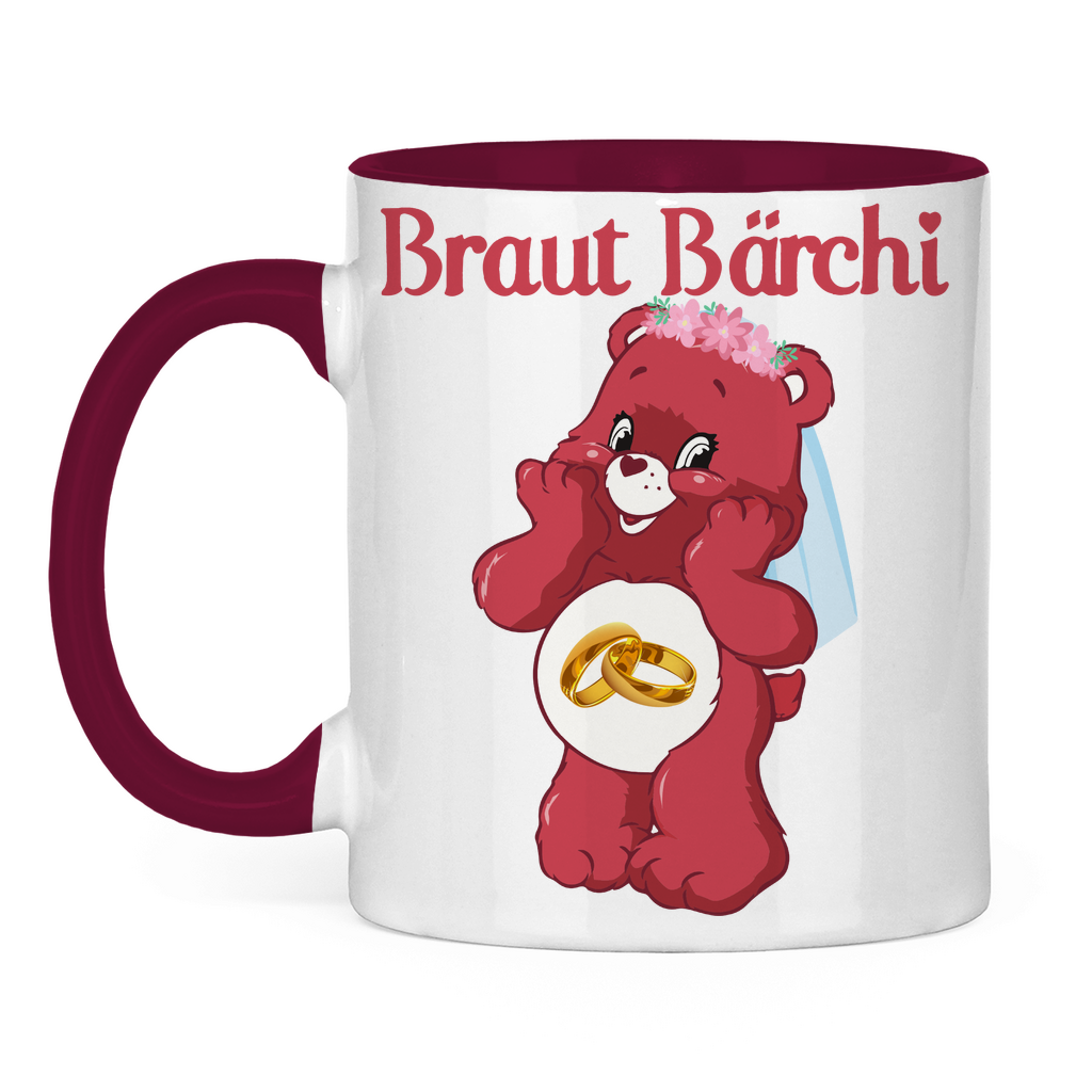 Braut Bärchi - Glücksbärchi - Tasse zweifarbig Burgundy