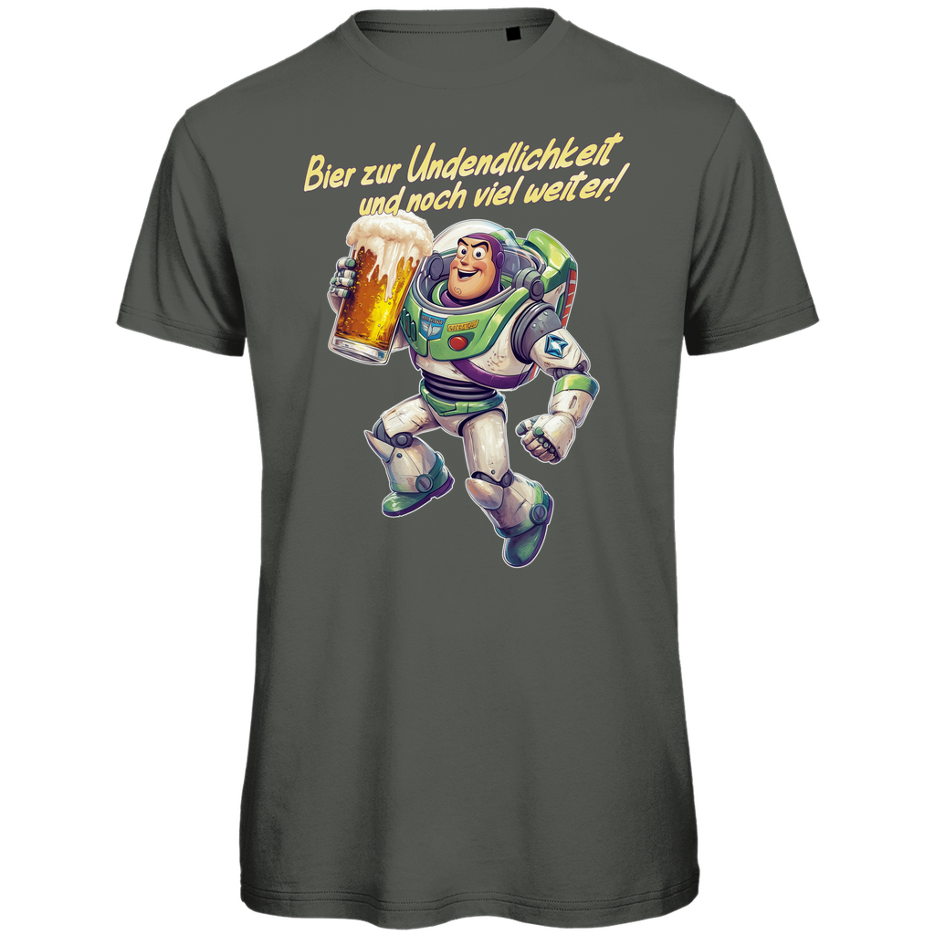 Bier zur Unendlichkeit und noch viel weiter - Buzz Lightyear Toy Story - Herren Premium Bio T-Shirt Millennial Khaki