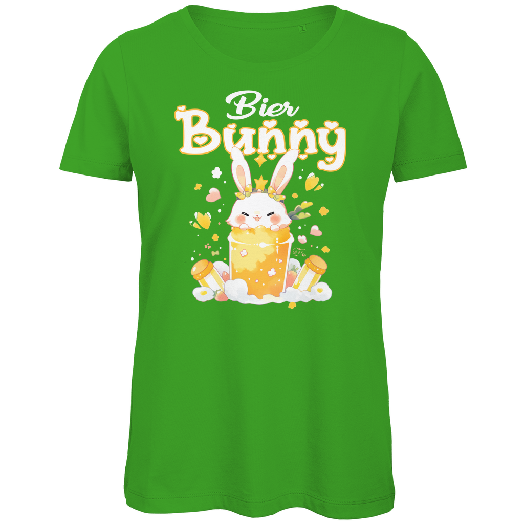 Bier Bunny Hase - Damen Premium Bio T-Shirt Real Green