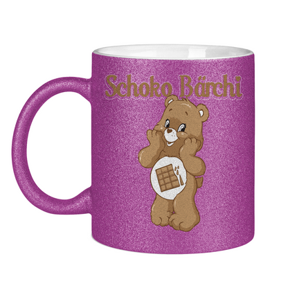 Schoko Bärchi - Glücksbärchi - Glitzertasse