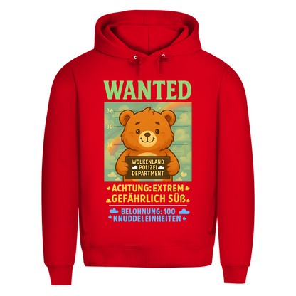 Herren Premium Bio Hoodie Wanted Glücksbärchi Wolkenland Extrem Gefährlich Süß Red