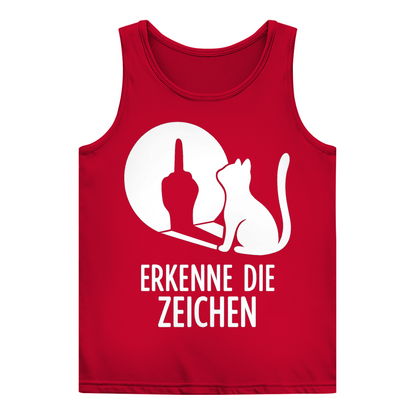 Damen Basic Tank Top Erkenne Die Zeichen Katze Mittelfinger