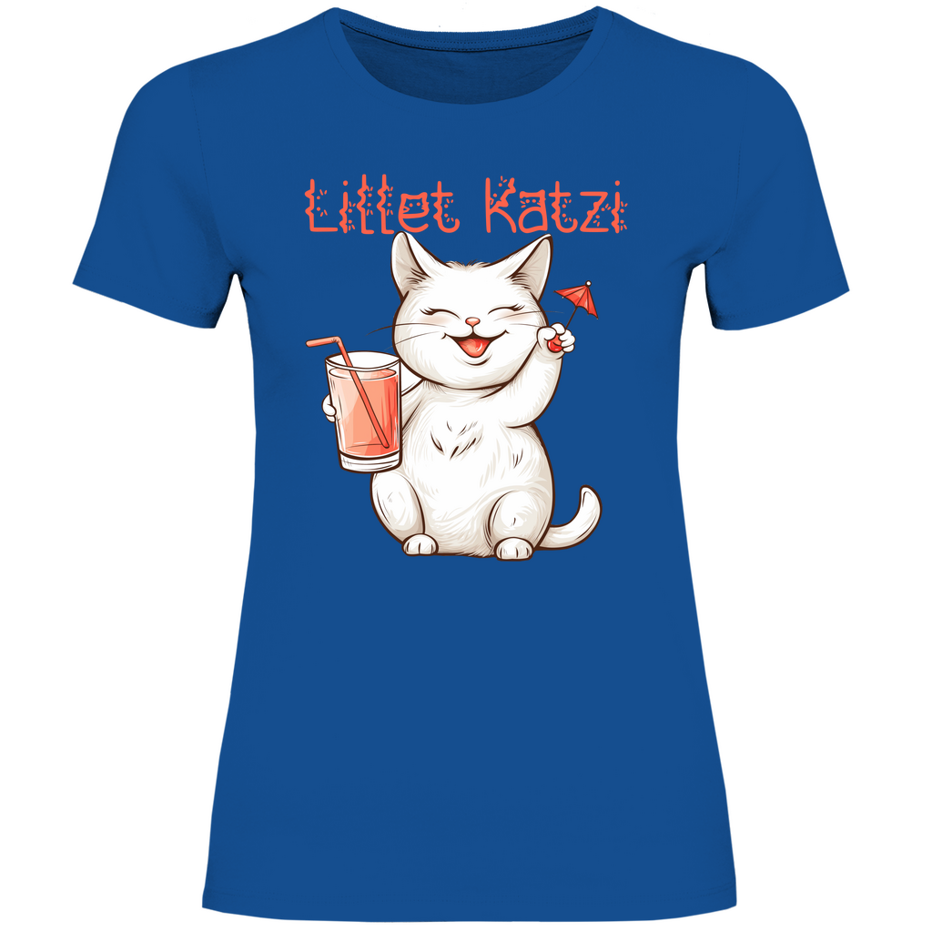 Lillet Katzi Katze - Damenshirt Royal Blue