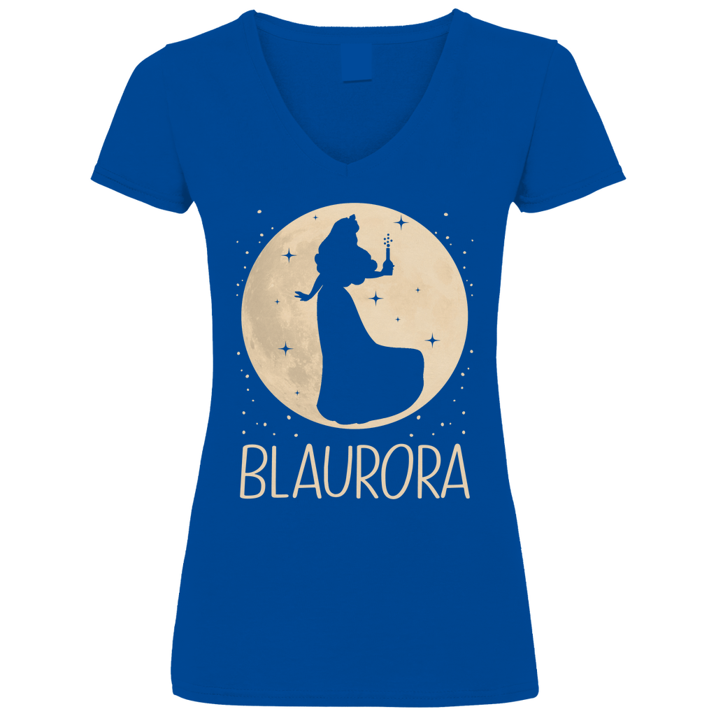 Mond Prinzessin - Blaurora - V-Neck Damenshirt