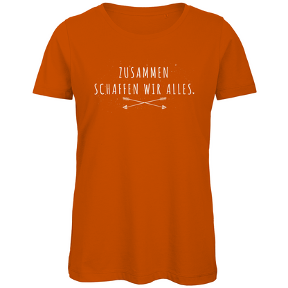 Zusammen schaffen wir alles - Damen Premium Bio T-Shirt Urban Orange