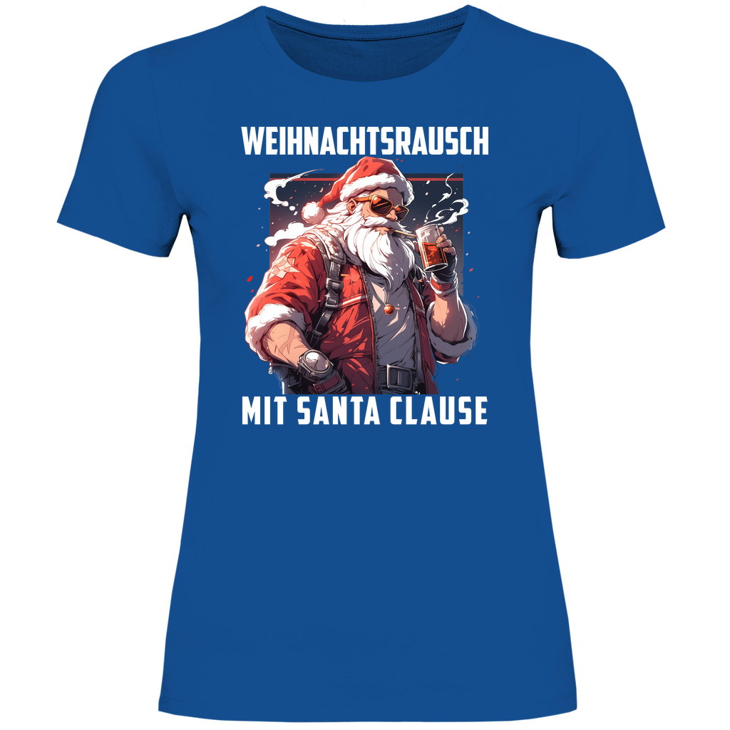Weihnachtsrausch mit Santa Clause - Damenshirt Royal Blue