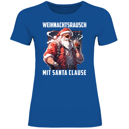 Weihnachtsrausch mit Santa Clause - Damenshirt Royal Blue