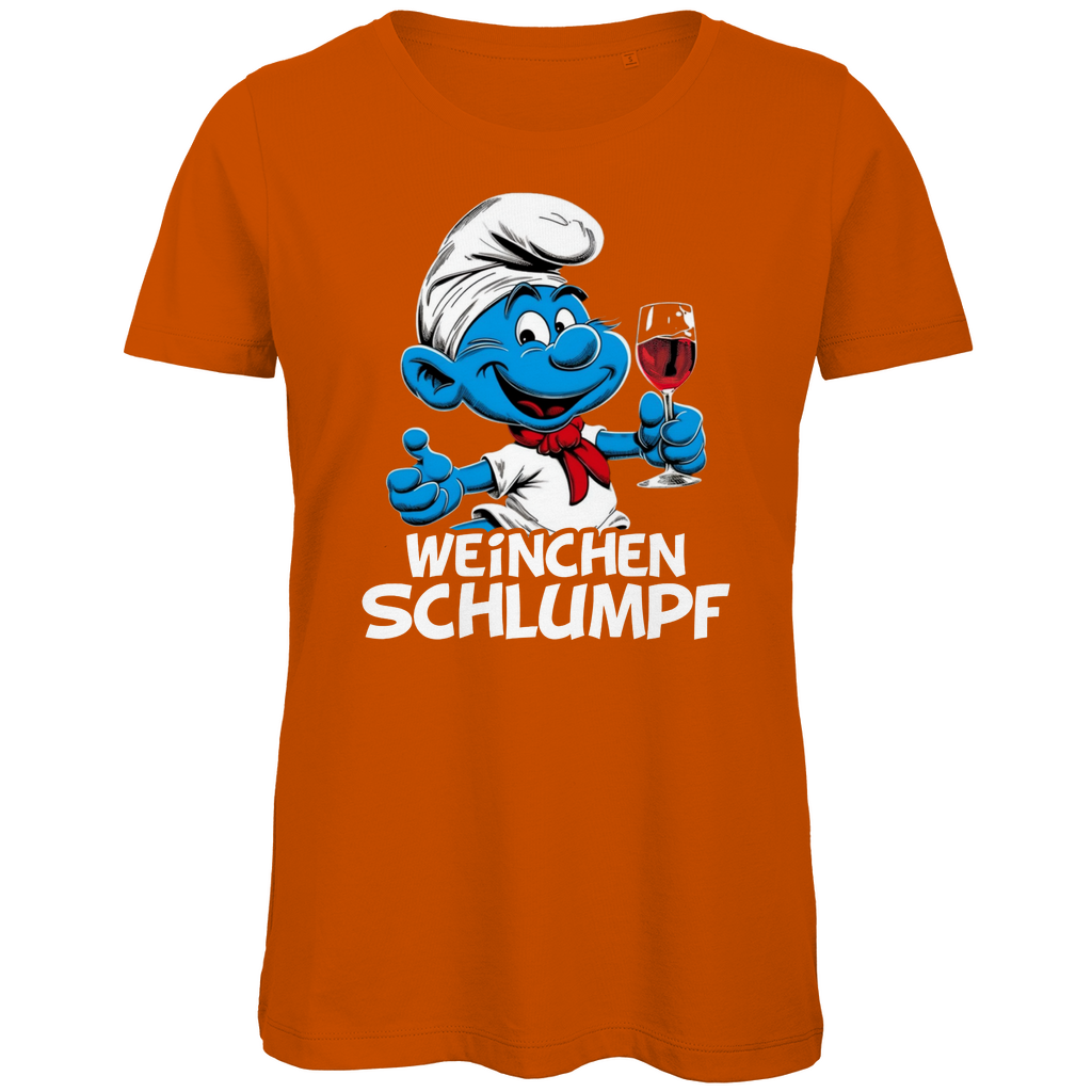 Weinchen Schlumpf Grafik - Damen Premium Bio T-Shirt