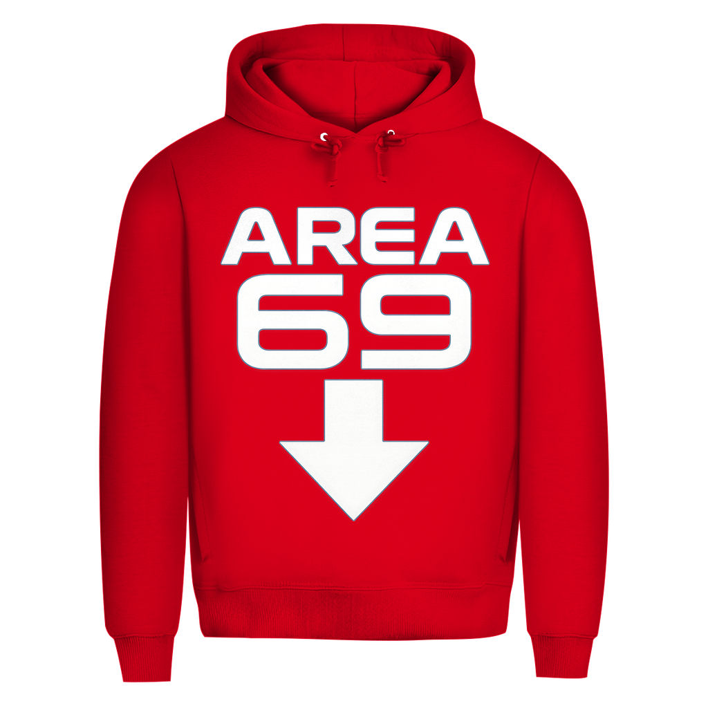 Herren Premium Bio Hoodie Area 69 Red