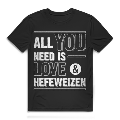Herren Bio T-Shirt All You Need Is Love &amp; Hefeweizen Spruch Bier Geschenk Party