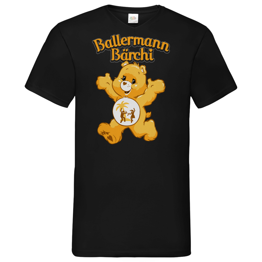 Ballermann Bärchi - Glücksbärchi - Herren V-Neck Shirt Black