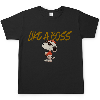 Peanuts Snoopy mit Bier Like a Boss - Herren Shirt