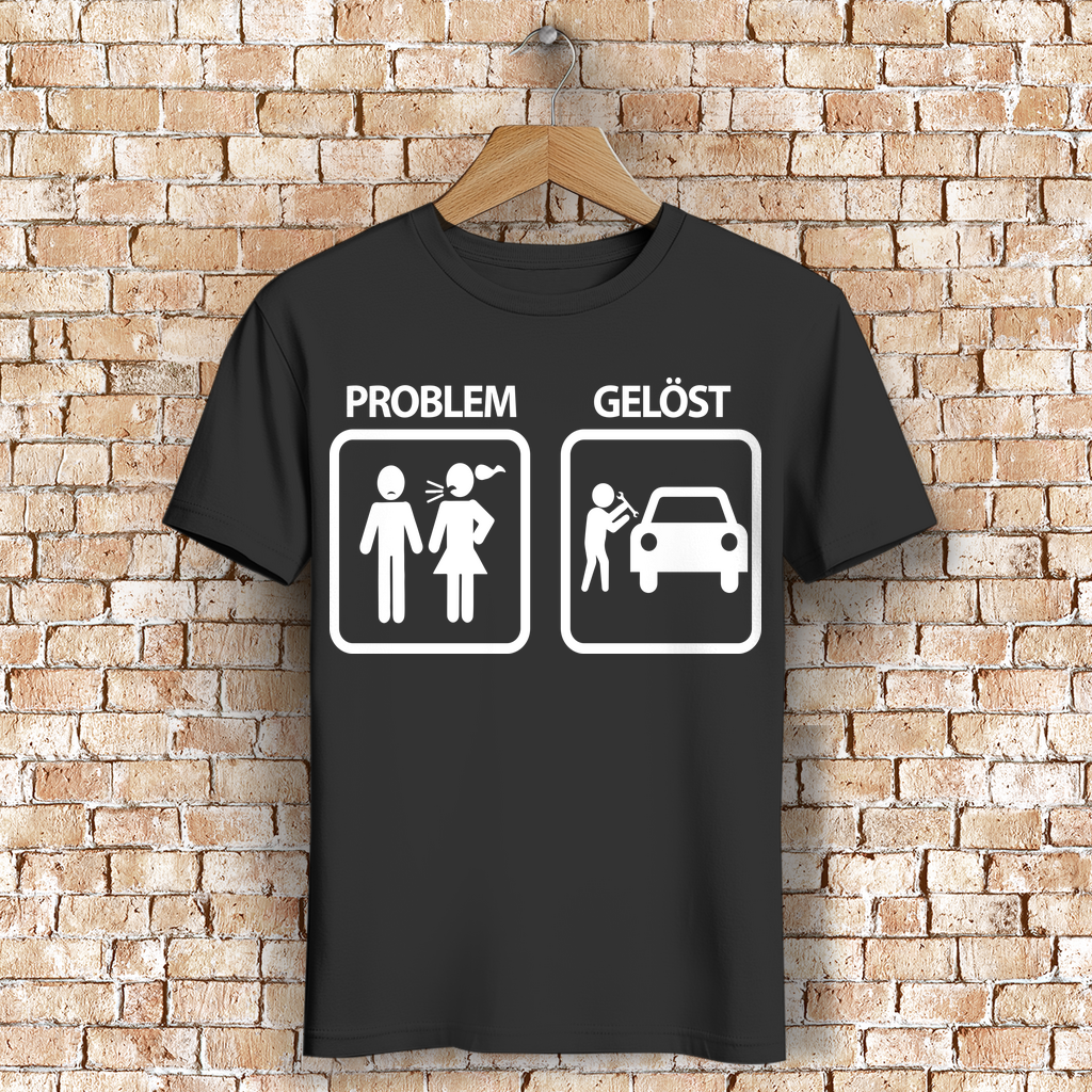 Auto Shirt Männer – Problem Gelöst! Schrauber Spruch T-Shirt