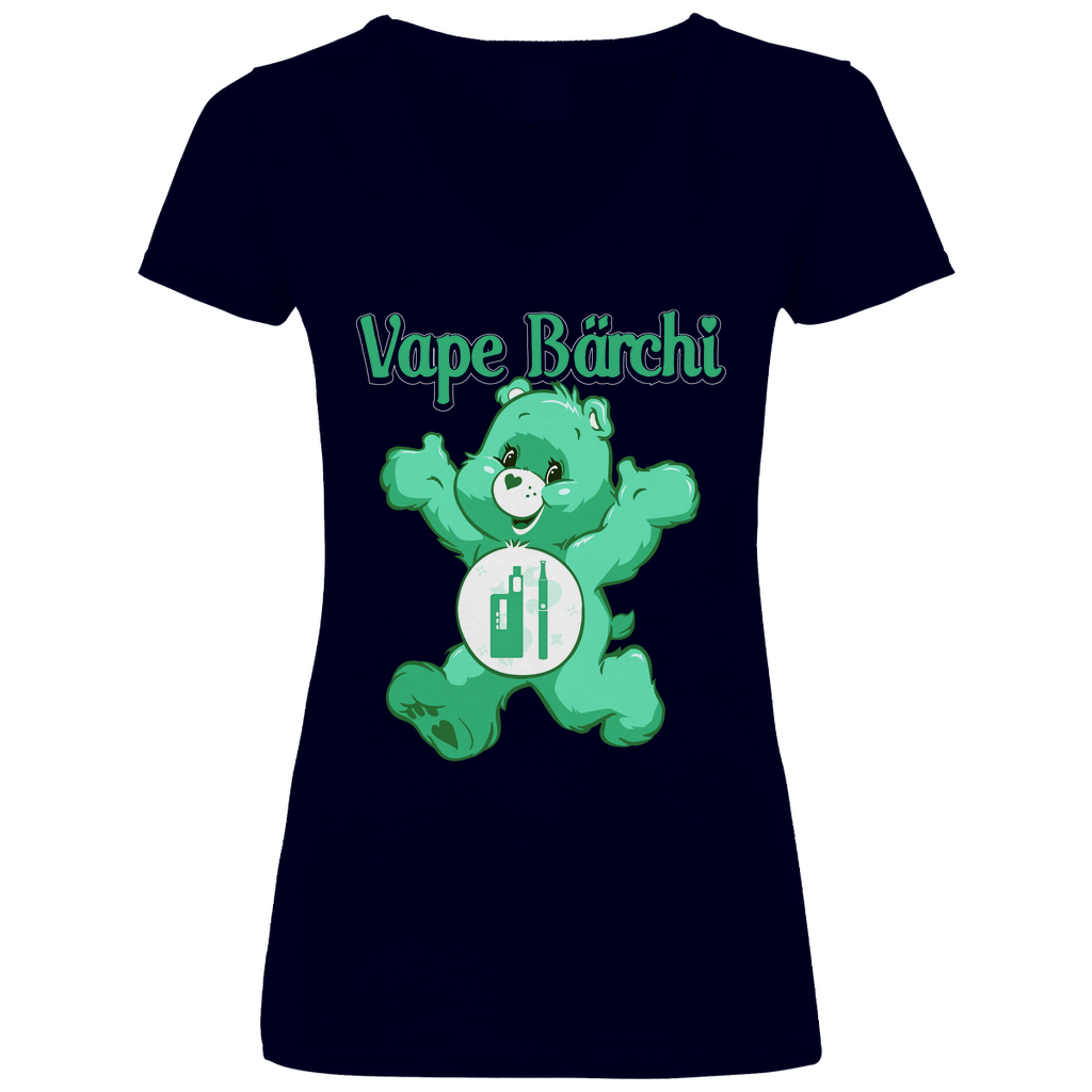 Vape Bärchi - Glücksbärchi - V-Neck Damenshirt Deep Navy