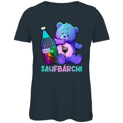 Saufbärchi - Glücksbärchi - Damen Premium Bio T-Shirt Dark Grey