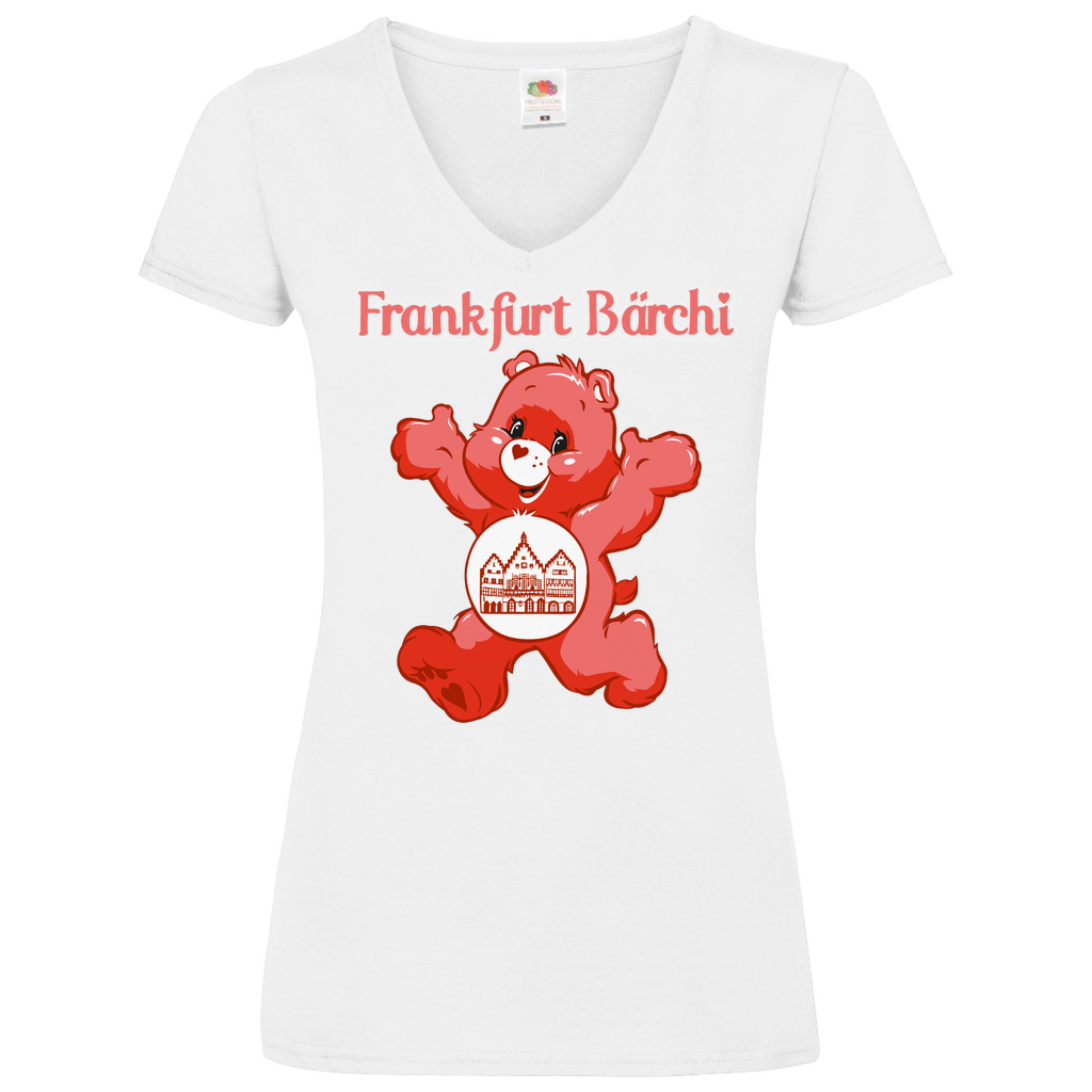 Frankfurt Bärchi - Glücksbärchi - V-Neck Damenshirt