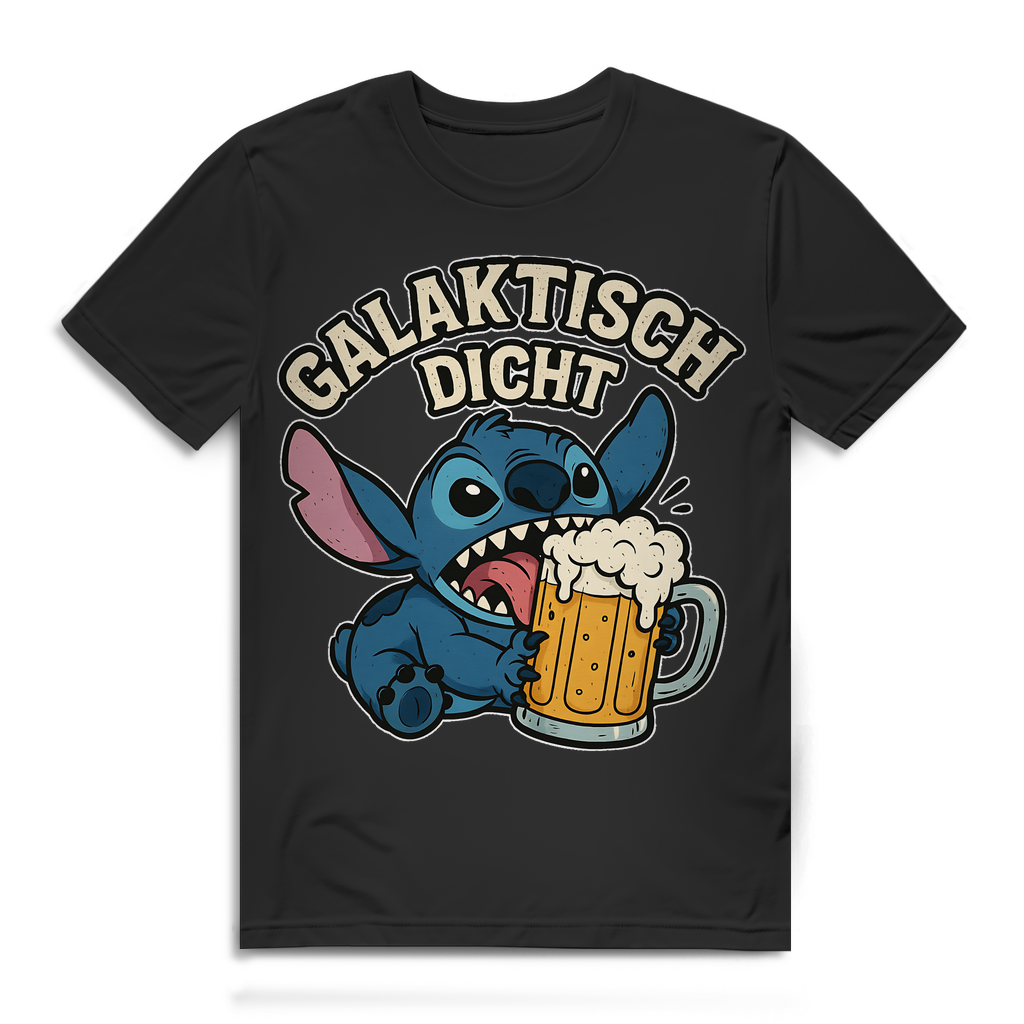 Stitch Galaktisch Dicht Bier Alien - Herren Premium Bio T-Shirt Black