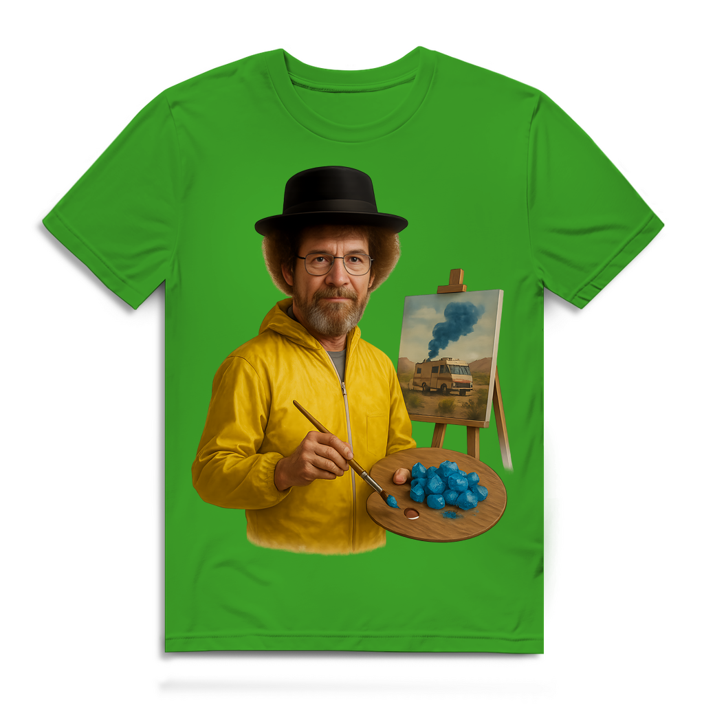 Bob Ross x Walter White Breaking Bad Mashup - Herren Premium Bio T-Shirt Real Green