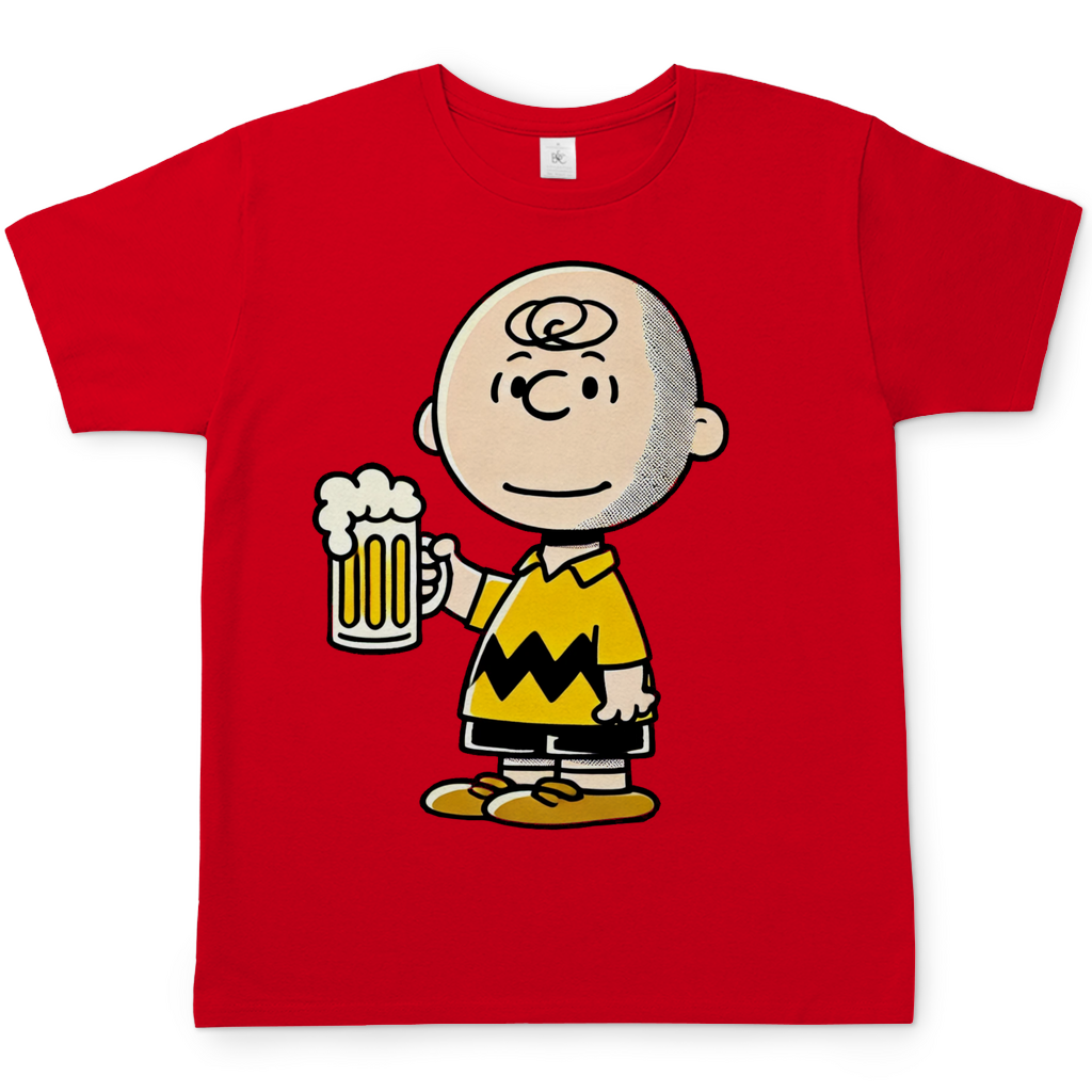 Charly Brown mit Bier - Die Peanuts - Herren Shirt Red