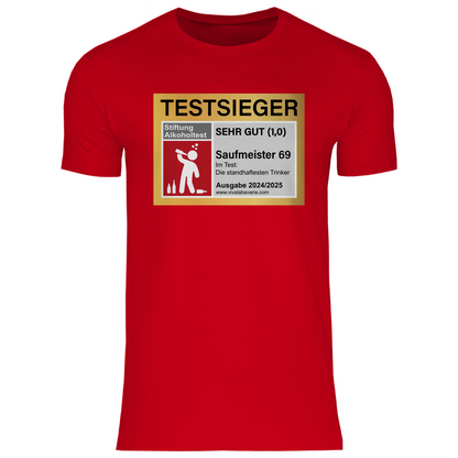 Testsieger Saufmeister 69 - Herren Shirt Red