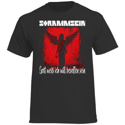 Strammsein Gott weiß ich will besoffen sein - Herren Heavy Cotton T-Shirt Black