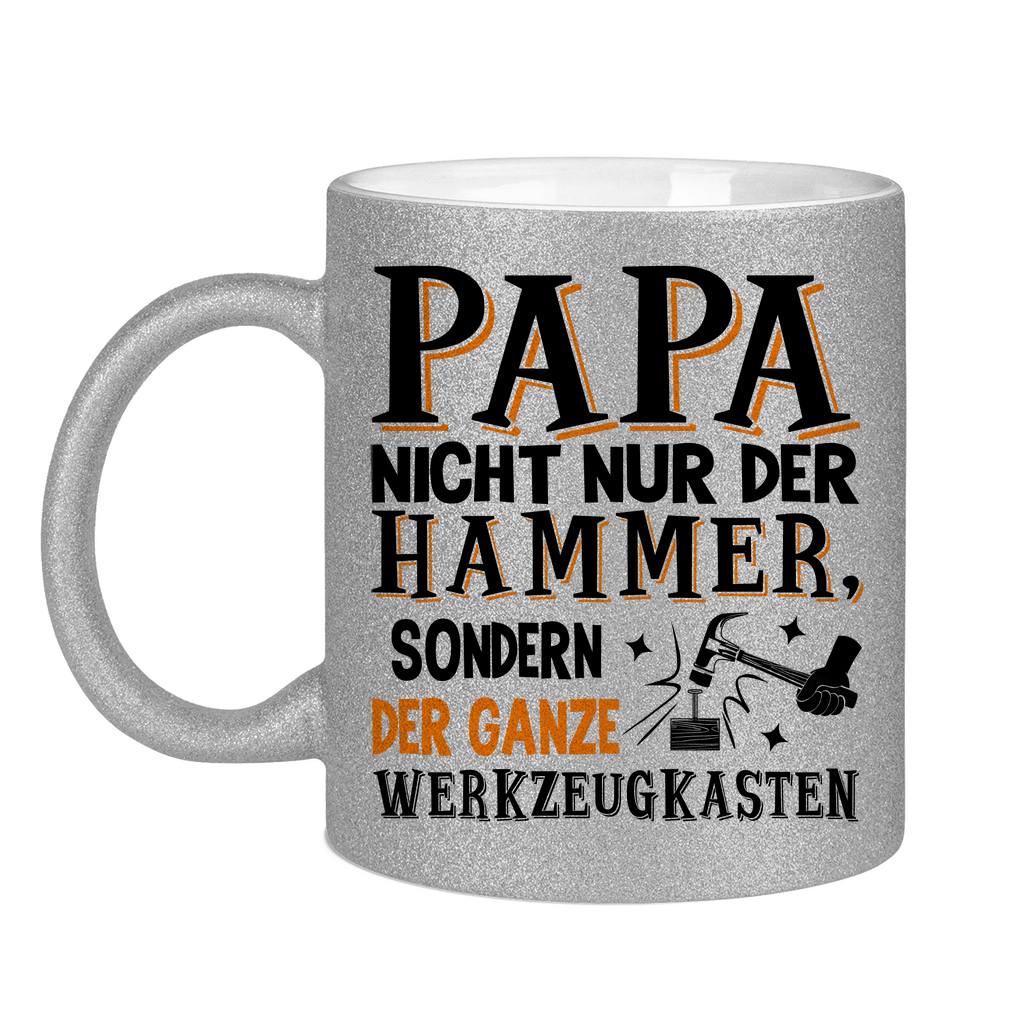 Papa nicht nur der Hammer sondern der ganze Werkzeugkasten - Glitzertasse Silver Glitter One size
