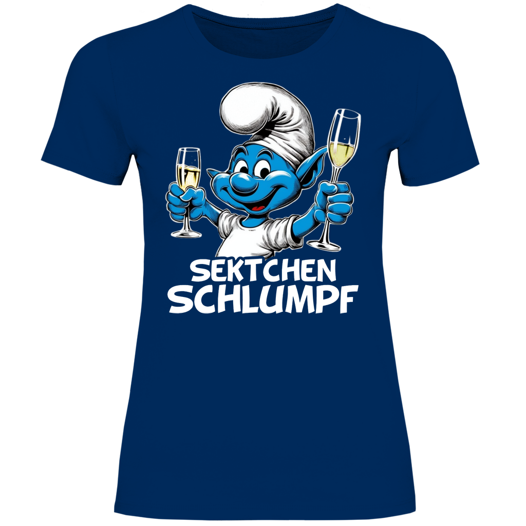 Sektchen Schlumpf Grafik - Damenshirt