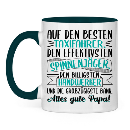 Auf den besten. Alles gute Papa! - Tasse zweifarbig