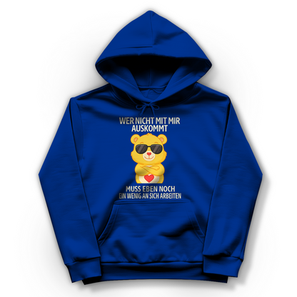 Damen Hoodie Muss an sich Arbeiten Glücksbärchi Royal Blue
